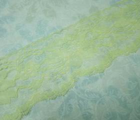 1 Yard of 3 inch Yellow Chantilly lace trim for spring, easter, bridal, baby, lingerie, hair accessories by MarlenesAttic - Item R6