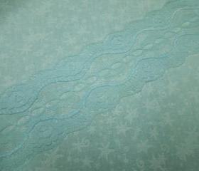 1 yard of 2 3/4 inch light blue galloon chantilly lace trim, lace for beading for bridal, baby, lingerie by MarlenesAttic - Item Q6